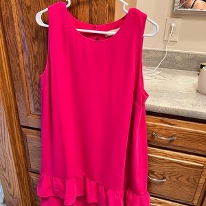 Loft dress with ruffled hem and keyhole back